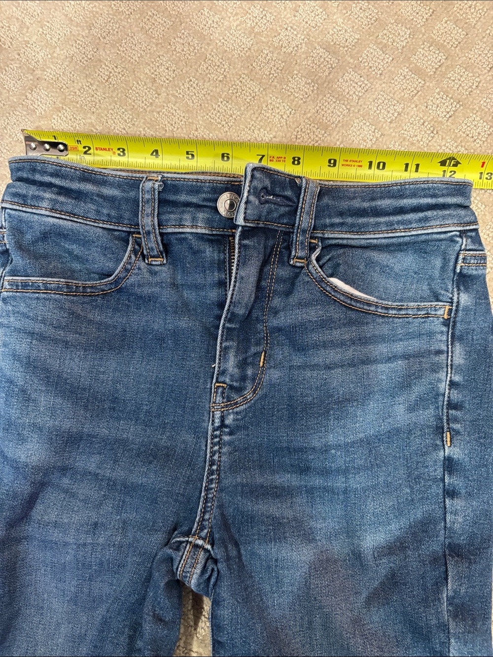 American Eagle Hi-Rise Jeggings Medium Wash Next Level Stretch Denim Womens 2 - Picture 6 of 8